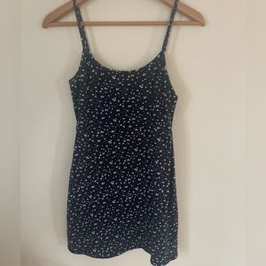 Dark Blue Floral Dress